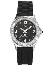 Go 697018 Black Dial Crystal Soft Rubber Watch