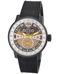 Gv2 By Gevril 4041r Powerball Black Rubber Sub Second Big Date Watch
