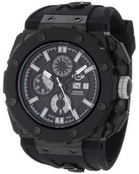 Gv2 By Gevril Corsaro Round Automatic Sapphire Crystal Black Dial Rubber Water Resistant Watch