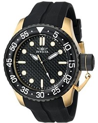 Invicta 17511syb Pro Diver 18k Gold Ion Plated Stainless Steel Watch With Rubber Strap