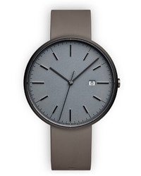 Uniform Wares M40 Date Watch In Pvd Grey With Black Nitrile Rubber Strap