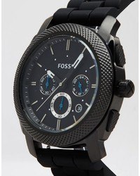 Fossil Machine Silicone Watch In Black Fs4487