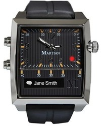 Martian Smartwatch Martian Watches Passport Rectangle Silicone Strap Smart Watch 37mm X 39mm