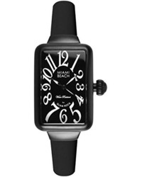 Glam Rock Mbd27027 Miami Beach Art Deco Black Dial Black Silicone Watch