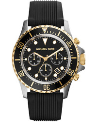 Michl Kors Chronograph Everest Black Silicone Strap Watch 45mm Mk8366