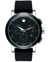 Movado Museum Chronograph Rubber Strap Watch 44mm