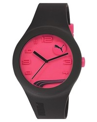 Puma Form Neon Dial Silicone Strap Watch 44mm Black Pink
