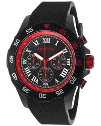 Redline Red Line Tracker Chrono Black Rubber And Dial Red Accent