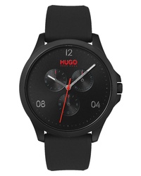 Hugo Risk Chronograph Silicone Strap Watch
