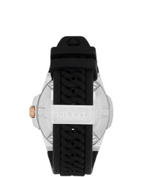 Versace Silver And Black Chain Reaction Watch