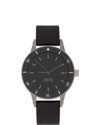 Instrmnt Silver And Black Rubber Dive Watch