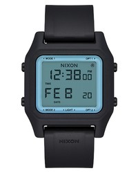 Nixon Staple Digital Rubber Watch In Black Aqua Positive At Nordstrom