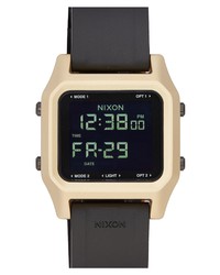 Nixon Staple Digital Rubber Watch In Black Gold At Nordstrom