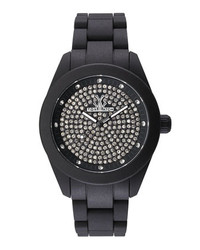 Toy Watch Velvety Full Pave Crystal Silicone Watch Black