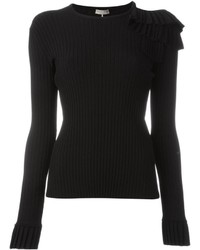 Emilio Pucci Ruffle Detail Ribbed Top