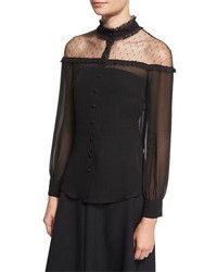 RED Valentino Georgette Ruffled Blouse