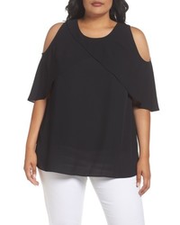 Vince Camuto Plus Size Cold Shoulder Ruffled Blouse