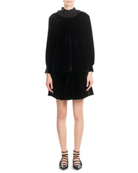 Fendi Velvet Top With Ruffled Collar