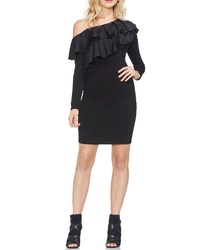 Vince Camuto Tiered Ruffle One Shoulder Body Con Dress
