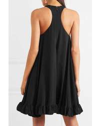 MSGM Ruffled Cady Mini Dress Black