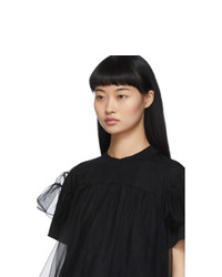 Shushu/Tong Black Tulle Overlay T Shirt
