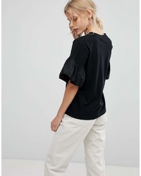 Current Air T Shirt With Ruffle Sleeve