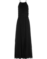 L'Agence Adriana Ruffled Silk Crepe De Chine Gown