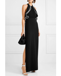 Halston Heritage Ruffled Open Back Gown