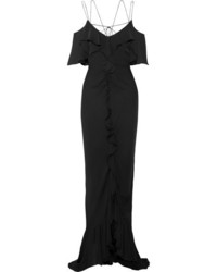 Emilio Pucci Ruffled Silk Georgette Gown Black