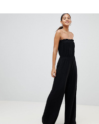 Asos Tall Asos Design Tall Bandeau Jersey Jumpsuit With Wide Leg