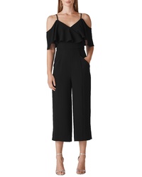Whistles Camila Ruffle Cold Shoulder Crop Jumpsuit