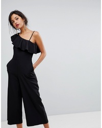 Oasis Frill Front One Shoulder Tailored Jumpsuit