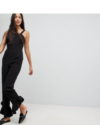 Asos Tall Jumpsuit With Square Neck And Frill Hem