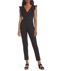 Fraiche by J V Neck Ruffle Jumpsuit