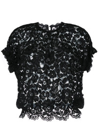 Aula Lace Detail Ruffled Sleeve Top