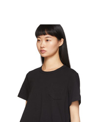 Sacai Black Lace Ruffle T Shirt