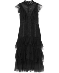 Black Ruffle Lace Dress