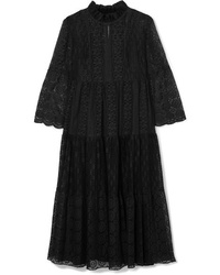 Anna Sui Crocheted Cotton Blend Lace Midi Dress