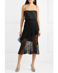 Cushnie Ruffled Lace Midi Skirt