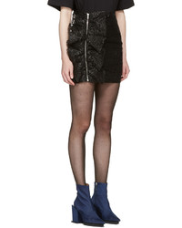 MSGM Black Lace Ruffle Miniskirt