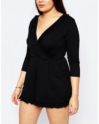 Asos Curve Curve Romper With Ruffle Detail