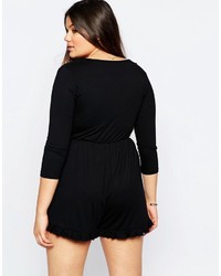 Asos Curve Curve Romper With Ruffle Detail