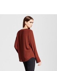 Mossimo Front Ruffle Long Sleeve Top