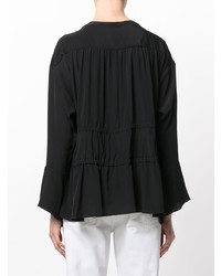Boutique Moschino Gathered Tie Neck Blouse