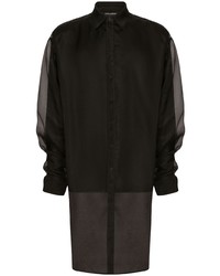 Dolce & Gabbana Ruffle Detail Semi Sheer Shirt