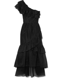 Ulla Johnson Clete One Shoulder Ruffled Cotton And Organza Midi Dress