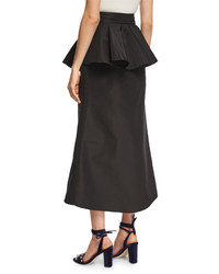 Johanna Ortiz Talisman Peplum Silk Midi Skirt
