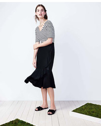Ann Taylor Ruffle Midi Skirt