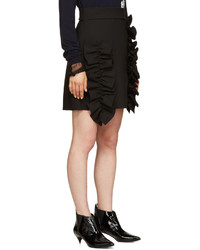 MSGM Black Ruffle Miniskirt