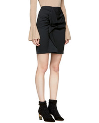 Carven Black Ruffle Miniskirt